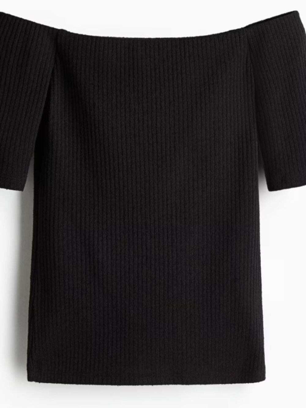 H&M Rib-Knit Off-the-Shoulder Top S - Picture 4 of 9